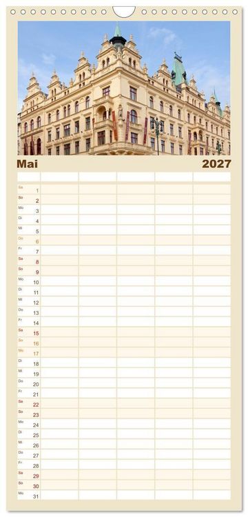 Produktbild: Familienplaner 2027 - Goldenes Prag mit 5 Spalten (Wandkalender, 21 x 45 cm) CALVENDO