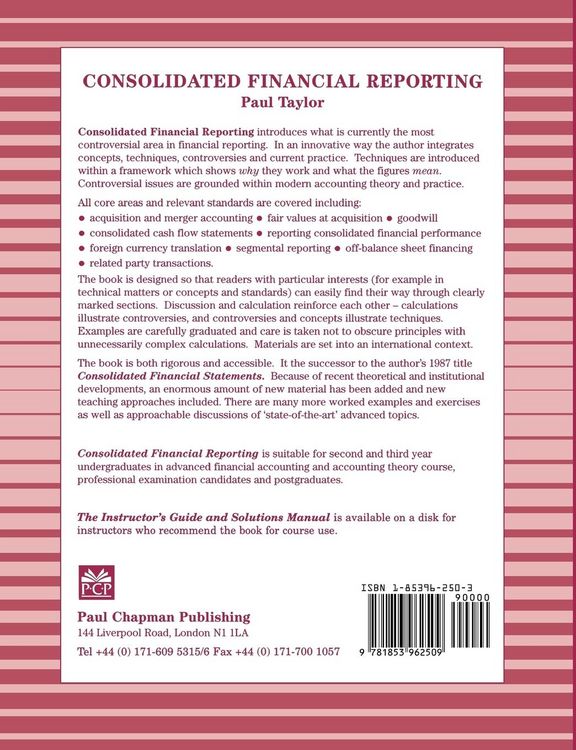 Produktbild: Consolidated Financial Reporting
