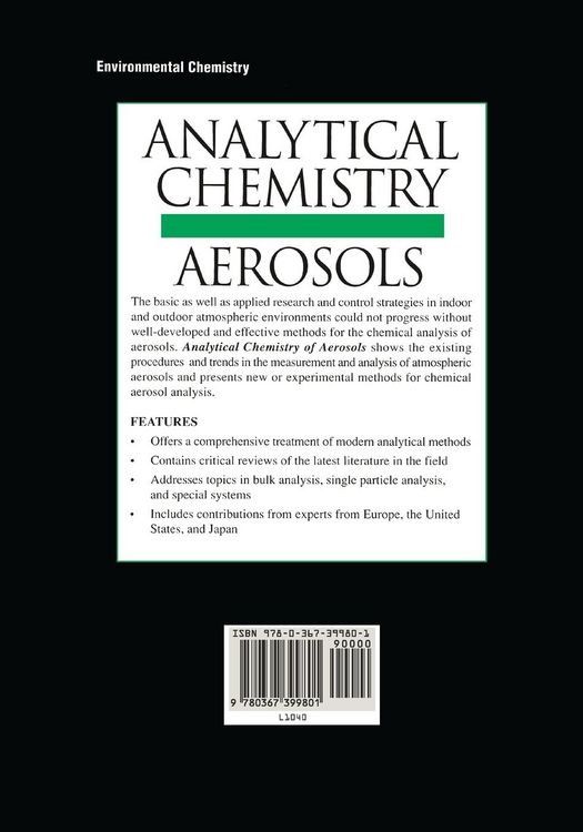 Produktbild: Analytical Chemistry of Aerosols