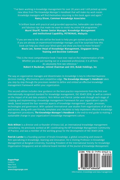Produktbild: The Knowledge Manager's Handbook