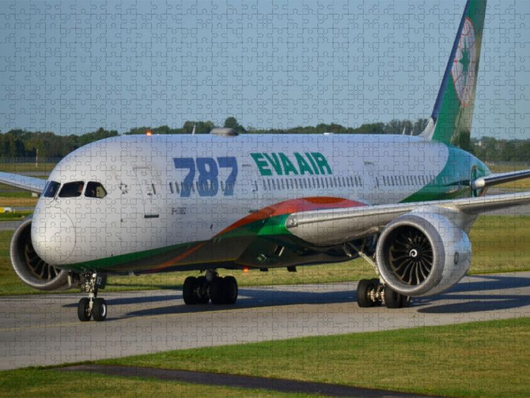 Produktbild: CALVENDO Puzzle EVA Air B787 | 1000 Teile Lege-Gr&ouml;&szlig;e 64x48cm Foto-Puzzle f&uuml;r gl&uuml;ckliche Stunden