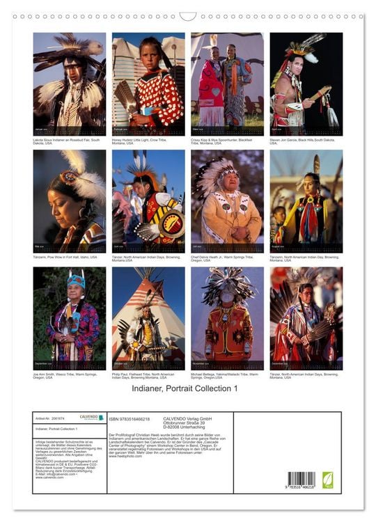 Produktbild: Indianer, Portrait Collection 1 (Wandkalender 2026 DIN A2 hoch), CALVENDO Monatskalender