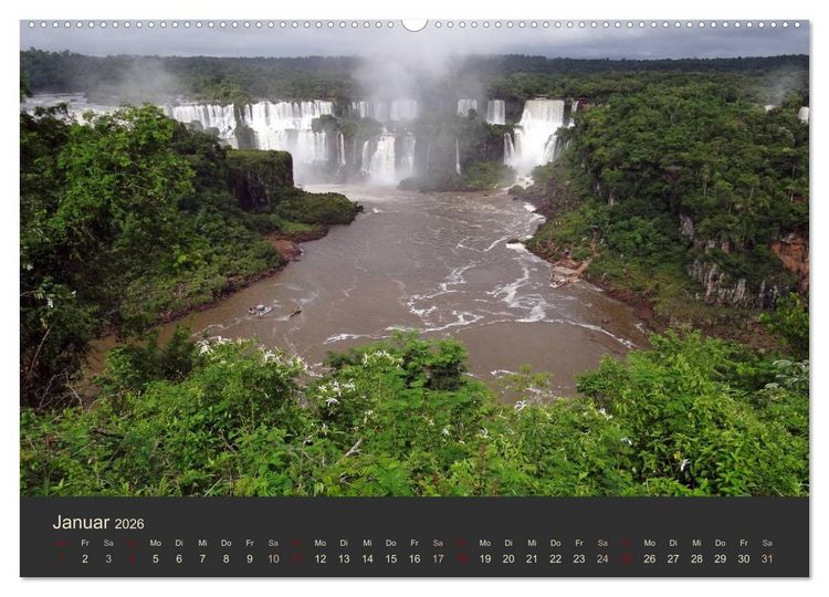 Produktbild: Von Iguaz&uacute; bis Ushuaia - vom Regenwald bis Feuerland (Wandkalender 2026 DIN A2 quer), CALVENDO Monatskalender