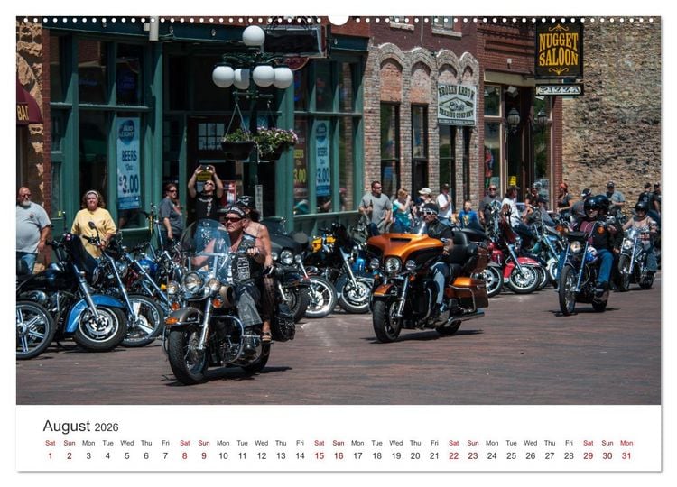Produktbild: Sturgis - The most famous motorcycle rally in the world (High Quality Premium Wall Calendar 2026 DIN A2 landscape),CALVENDO 12 Month Wall Calendar