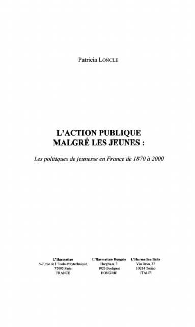 Produktbild: L'Action publique malgre les jeunes