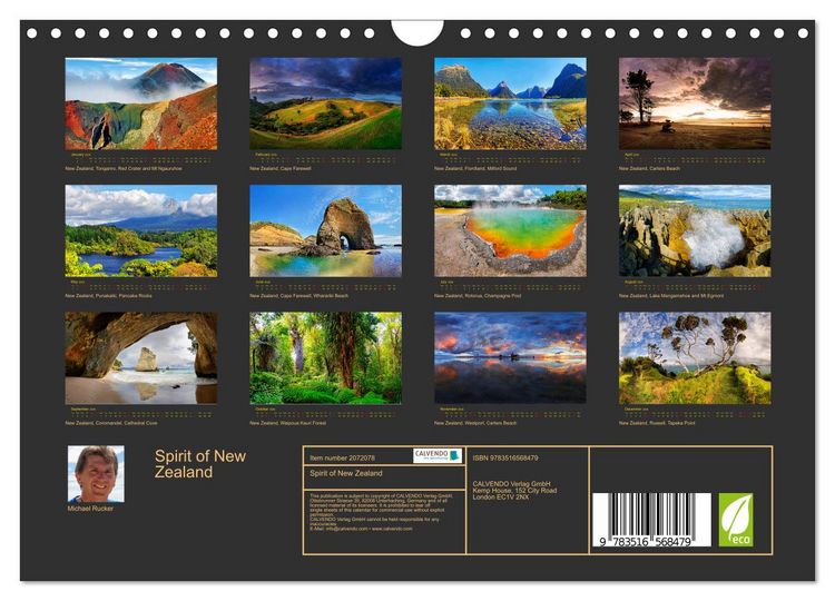 Produktbild: Spirit of New Zealand (Wall Calendar 2026 DIN A4 landscape), CALVENDO 12 Month Wall Calendar