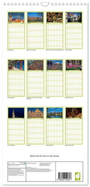 Produktbild: Familienplaner 2026 - B&uuml;hne frei f&uuml;r Ulm an der Donau mit 5 Spalten (Wandkalender, 21 x 45 cm) CALVENDO