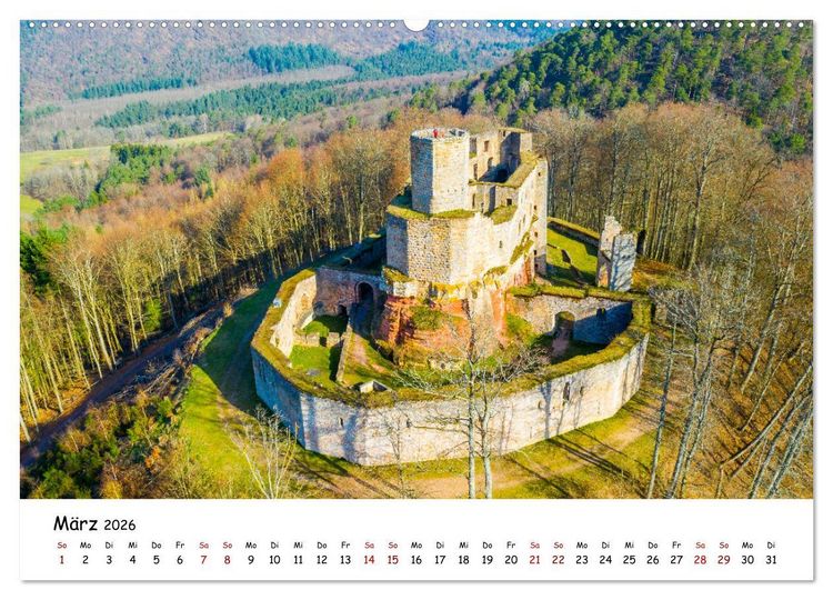 Produktbild: Pf&auml;lzer Burgen (hochwertiger Premium Wandkalender 2026 DIN A2 quer), Kunstdruck in Hochglanz