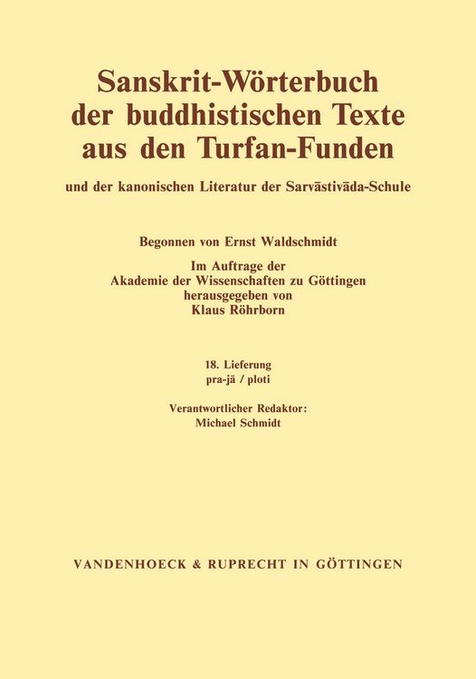 Produktbild: Sanskrit-W&ouml;rterbuch der buddhistischen Texte aus den Turfan-Funden. Lieferung 18
