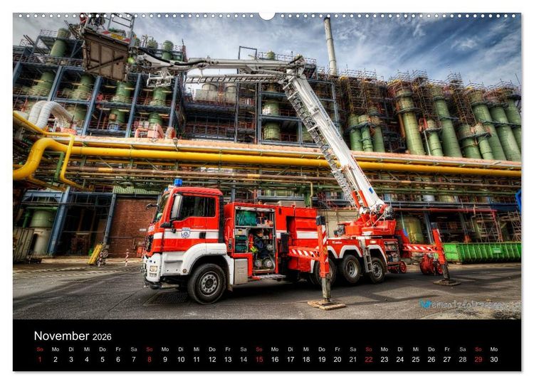 Produktbild: Einsatzfahrzeuge der Feuerwehr (Wandkalender 2026 DIN A2 quer), CALVENDO Monatskalender