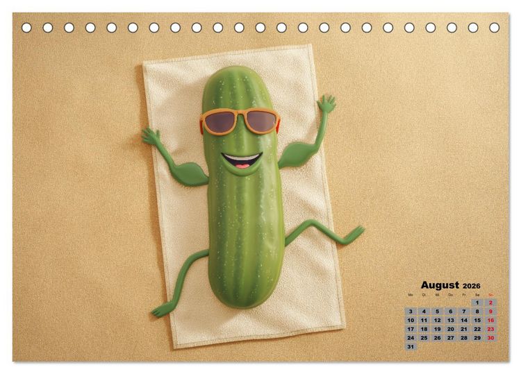 Produktbild: Vegane Power - Kalender f&uuml;r Veganer, Vegetarier und alle Pflanzenfans (Tischkalender 2026 DIN A5 quer), CALVENDO Monatskalender