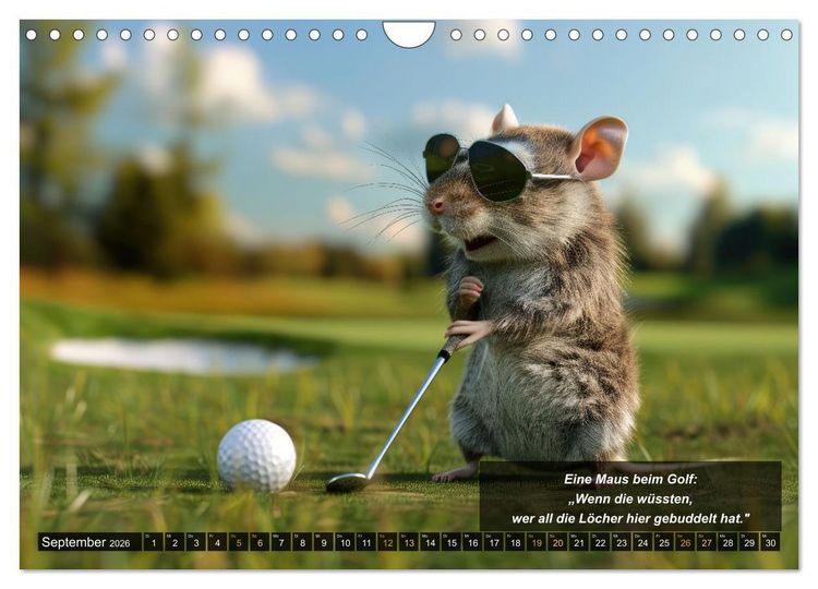 Produktbild: Der tierisch lustige Golfkalender (Wandkalender 2026 DIN A4 quer), CALVENDO Monatskalender
