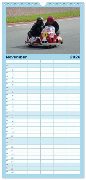 Produktbild: Familienplaner 2026 - Sachsenring Classic mit 5 Spalten (Wandkalender, 21 x 45 cm) CALVENDO