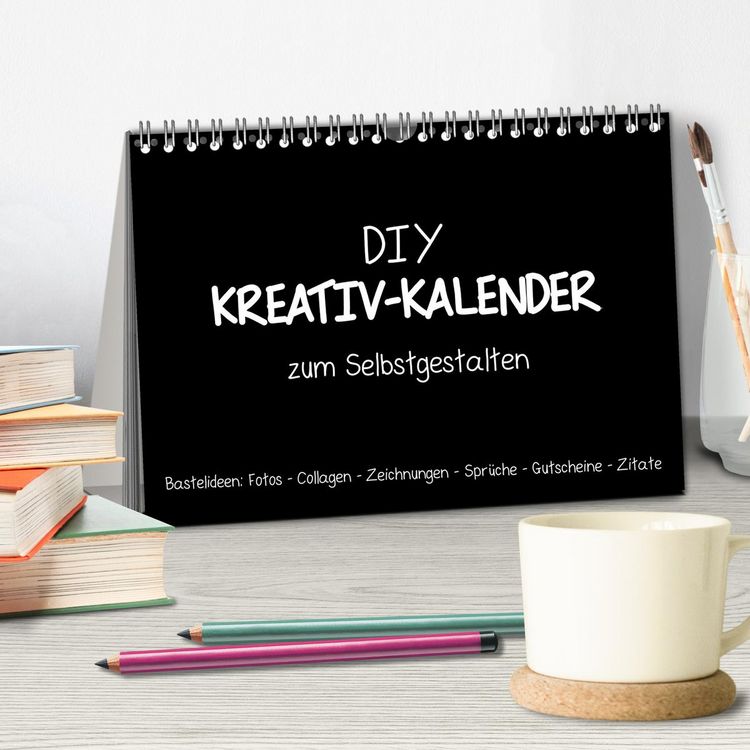 Produktbild: Bastelkalender: DIY Kreativ-Kalender -schwarz- (Tischkalender 2026 DIN A5 quer), CALVENDO Monatskalender