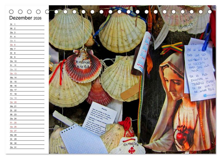 Produktbild: Jakobsweg - Camino Portugues Central (Tischkalender 2026 DIN A5 quer), CALVENDO Monatskalender