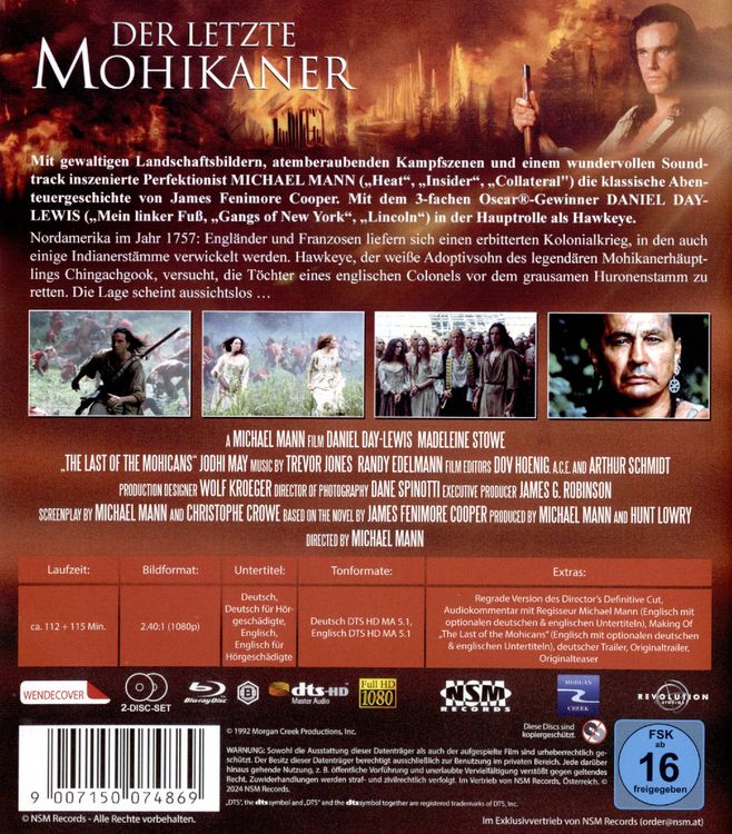 Produktbild: Der letzte Mohikaner (Special Edition) [2 BRs]