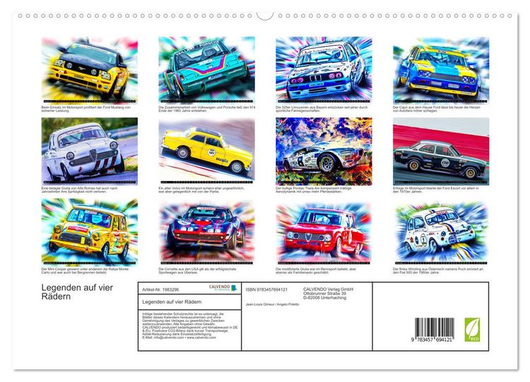Produktbild: Legenden auf vier R&auml;dern (hochwertiger Premium Wandkalender 2026 DIN A2 quer), Kunstdruck in Hochglanz