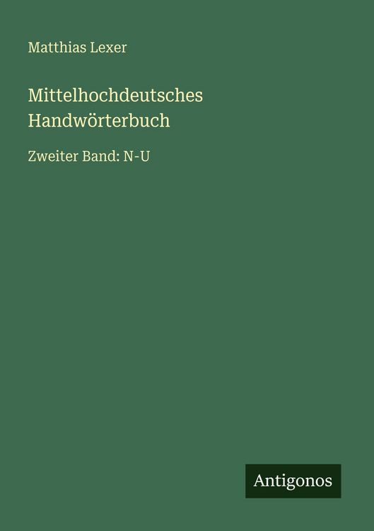 Produktbild: Mittelhochdeutsches Handw&ouml;rterbuch