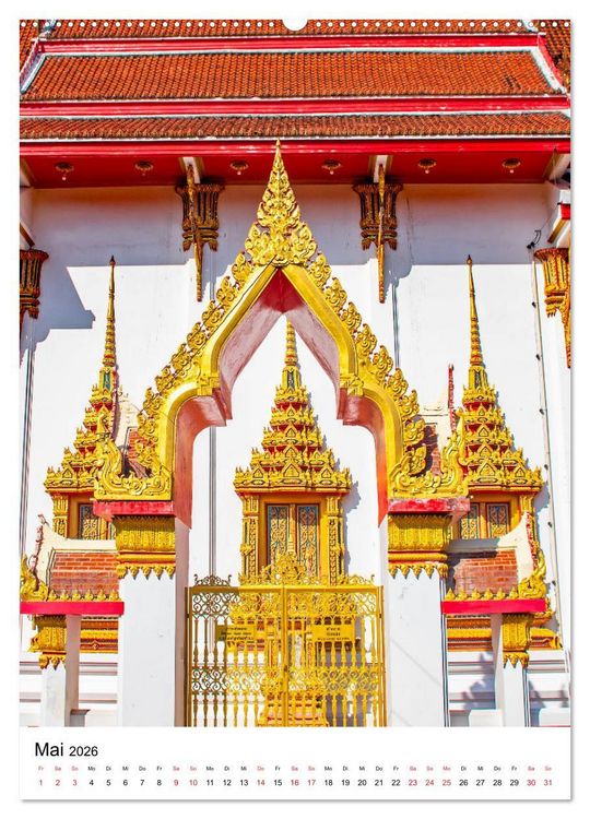 Produktbild: Wat Chalong - Tempel mit ganz speziellem Charme (Wandkalender 2026 DIN A2 hoch), CALVENDO Monatskalender