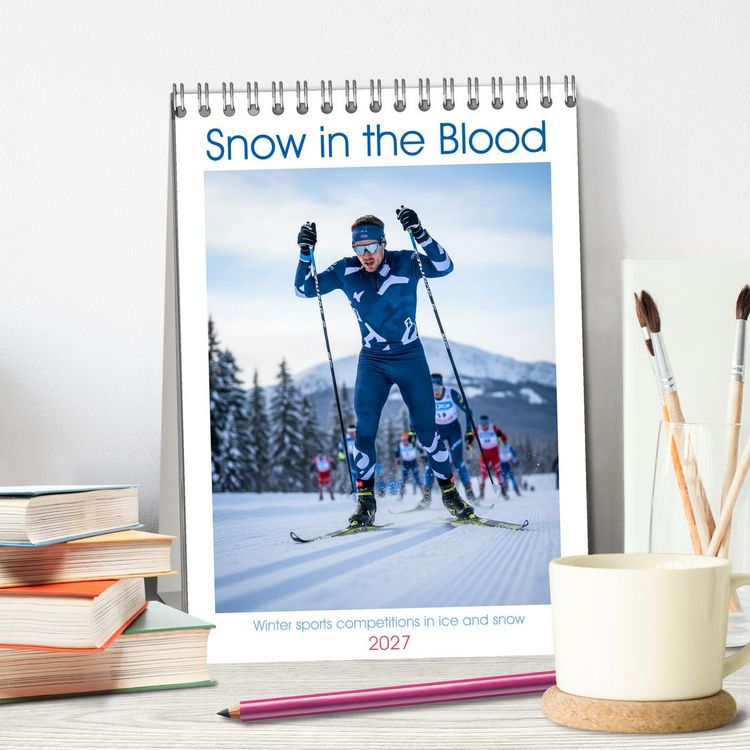 Produktbild: Snow in the Blood (Desk Calendar 2027 DIN A5 portrait), CALVENDO 12 Month DeskCalendar
