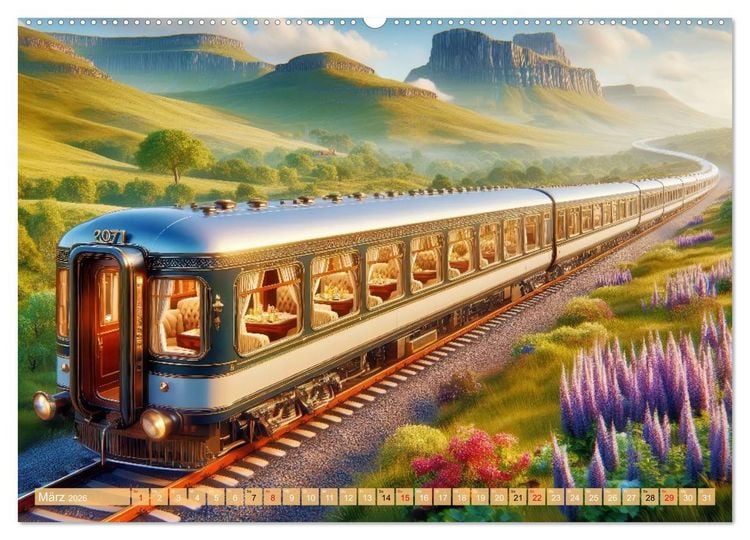 Produktbild: Nostalgiez&uuml;ge (Wandkalender 2026 DIN A2 quer), CALVENDO Monatskalender