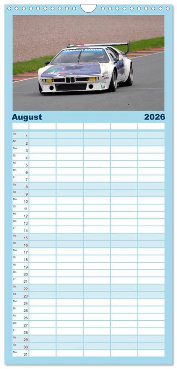 Produktbild: Familienplaner 2026 - Sachsenring Classic mit 5 Spalten (Wandkalender, 21 x 45 cm) CALVENDO