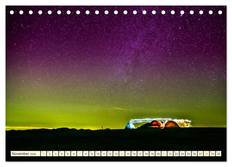 Produktbild: Sternenhimmel im magischen Licht - Polarlicht und Milchstra&szlig;e (Tischkalender 2026 DIN A5 quer), CALVENDO Monatskalender