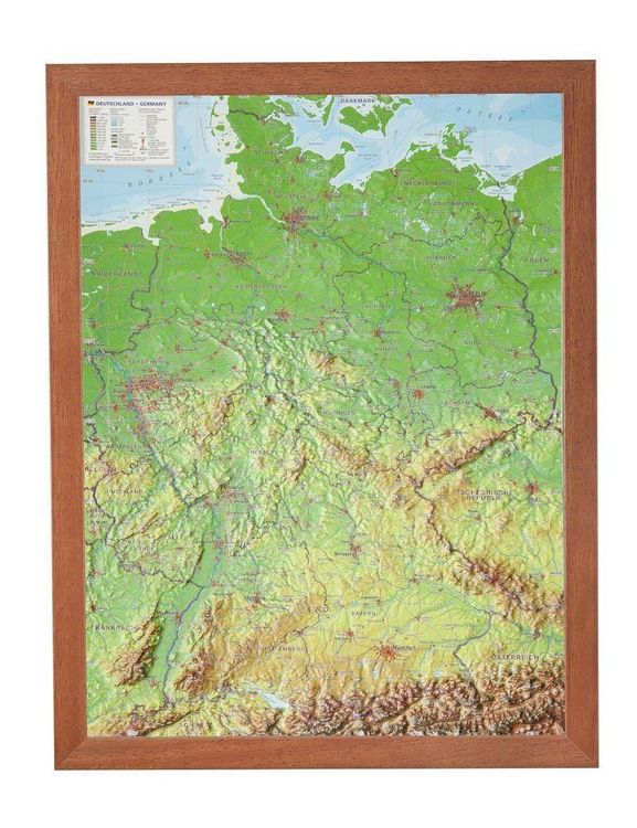 Produktbild: Relief Deutschland 1:2.4 MIO mit Holzrahmen