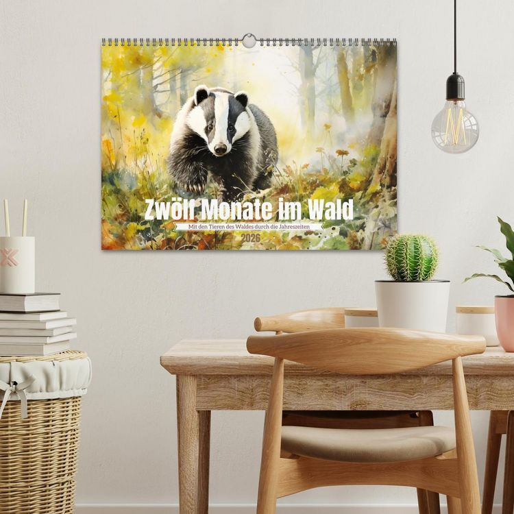 Produktbild: Zw&ouml;lf Monate im Wald (Wandkalender 2026 DIN A3 quer), CALVENDO Monatskalender