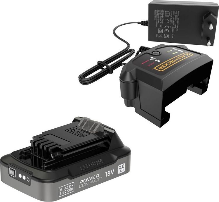 Produktbild: Black & Decker BDL2018S1B-QW Werkzeug-Akku und Ladeger&auml;t 18V 2Ah Li-Ion