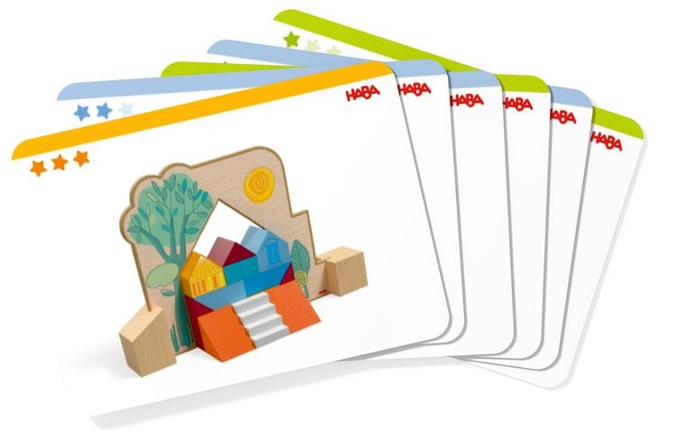 Produktbild: HABA 2012382001 - Stapel-Legespiel Bauspa&szlig; Logik 2in1, 33-teilig, Holz