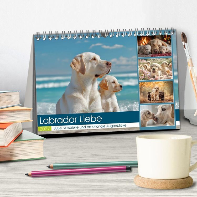 Produktbild: Labrador Liebe (Tischkalender 2027 DIN A5 quer), CALVENDO Monatskalender