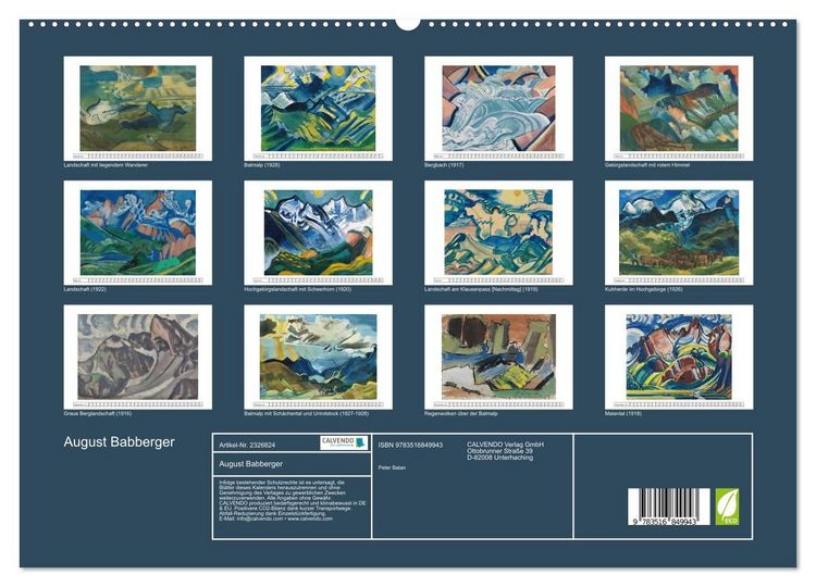 Produktbild: August Babberger (hochwertiger Premium Wandkalender 2027 DIN A2 quer), Kunstdruck in Hochglanz