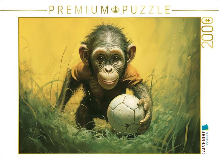 Produktbild: CALVENDO Puzzle Babyaffen im Fussballfieber | 2000 Teile Lege-Gr&ouml;&szlig;e 90x67cm Foto-Puzzle f&uuml;r gl&uuml;ckliche Stunden