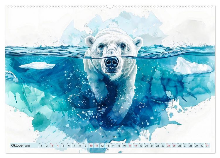 Produktbild: Eisige Polarkreise - Faszination der polaren Tierwelt (hochwertiger Premium Wandkalender 2026 DIN A2 quer), Kunstdruck in Hochglanz