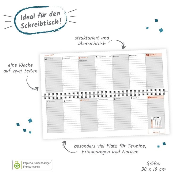 Produktbild: TR&Ouml;TSCH - Schreibtischquerkalender 2 (eine Woche 2 Seiten) 2027