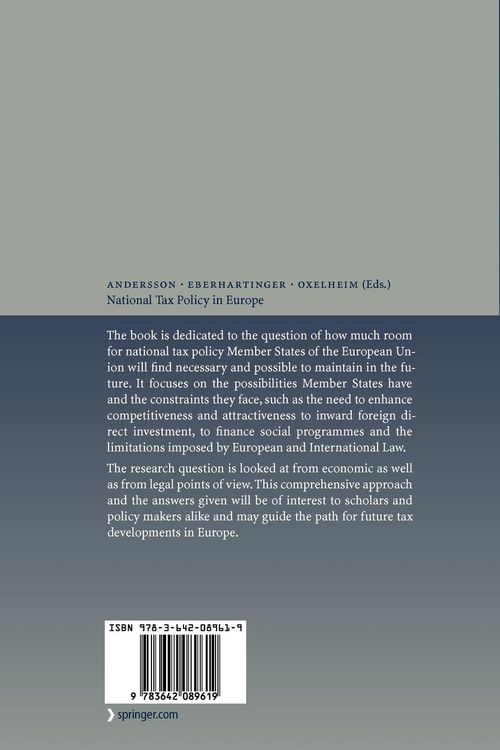 Produktbild: National Tax Policy in Europe
