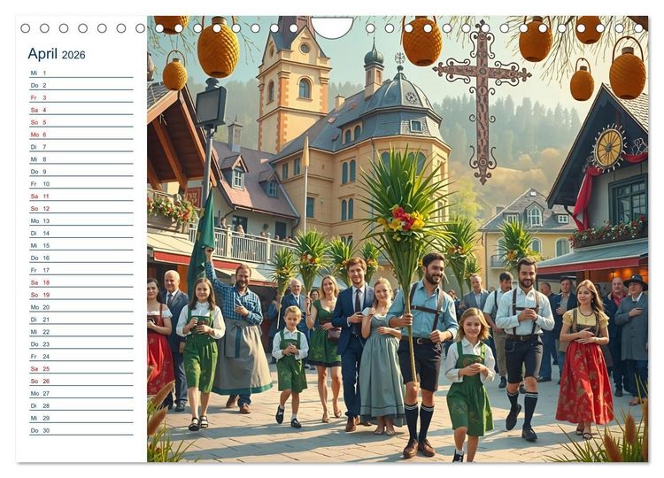 Produktbild: Boarisch durchs Jahr - Feste Br&auml;uche und Lebenslust (Wandkalender 2026 DIN A4 quer), CALVENDO Monatskalender