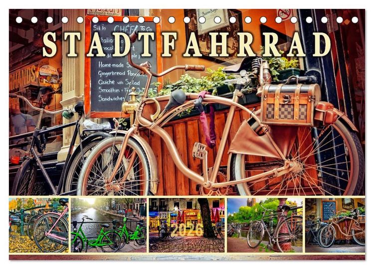 Produktbild: Stadtfahrrad (Tischkalender 2026 DIN A5 quer), CALVENDO Monatskalender