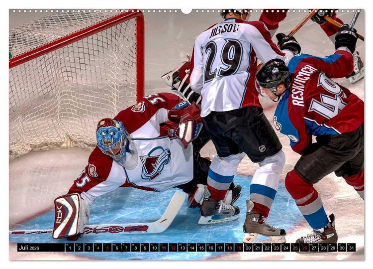 Produktbild: Mit vollem Einsatz - Eishockey (Wandkalender 2026 DIN A2 quer), CALVENDO Monatskalender