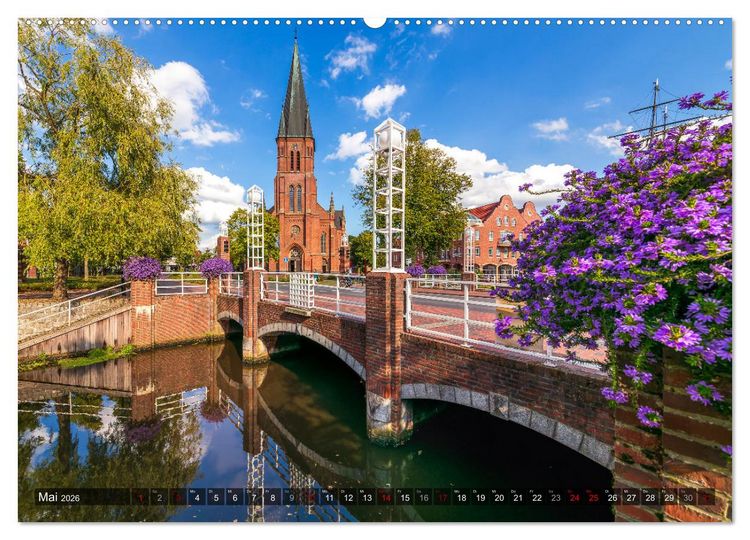 Produktbild: Papenburg - Venedig des Nordens (hochwertiger Premium Wandkalender 2026 DIN A2 quer), Kunstdruck in Hochglanz