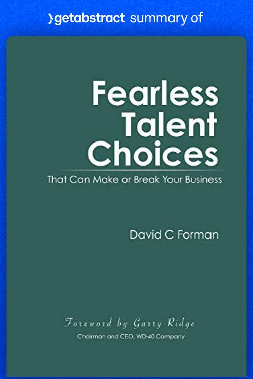 Produktbild: Summary of Fearless Talent Choices by David Forman