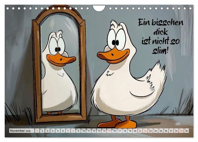Produktbild: Gans coole Spr&uuml;che (Wandkalender 2026 DIN A4 quer), CALVENDO Monatskalender