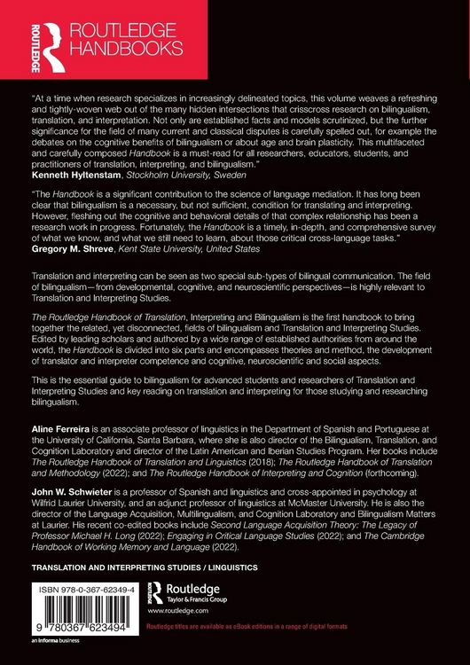 Produktbild: The Routledge Handbook of Translation, Interpreting and Bilingualism