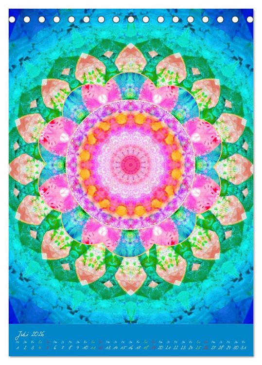 Produktbild: Bl&uuml;hende Mandalas (Tischkalender 2026 DIN A5 hoch), CALVENDO Monatskalender
