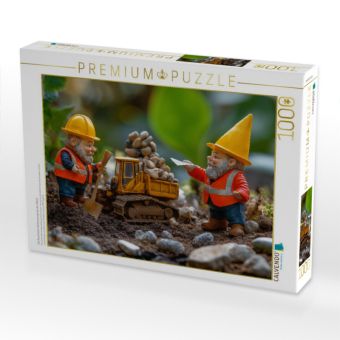 Produktbild: CALVENDO Puzzle Die Bauarbeiter Gartenzwerge bei der Arbeit | 1000 Teile Lege-Gr&ouml;&szlig;e 64x48cm Foto-Puzzle f&uuml;r gl&uuml;ckliche Stunden
