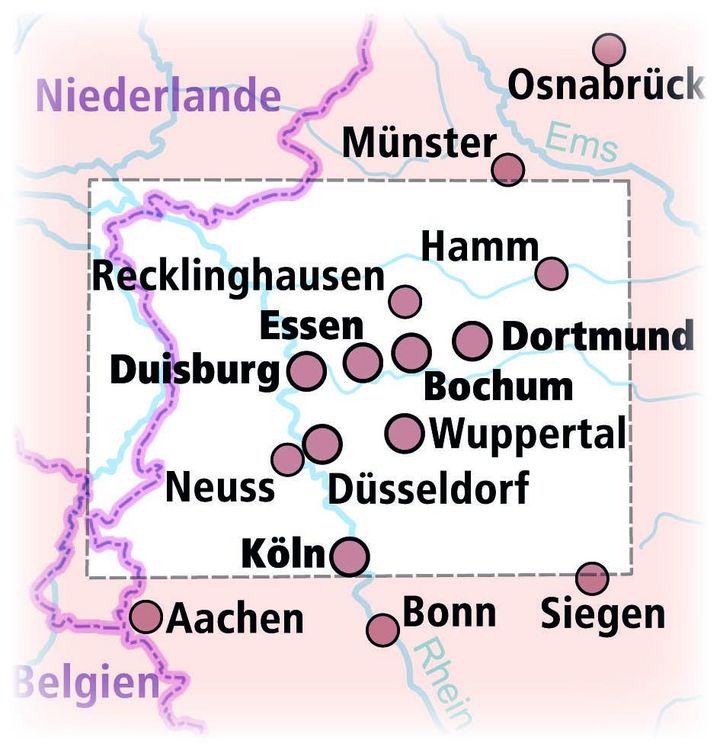 Produktbild: Publicpress Motorradkarte Bergisches Land, Ruhrgebiet, Niederrhein 1:200.000