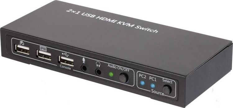 Produktbild: SpeaKa Professional 2 Port KVM-Umschalter HDMI USB 1920 x 1080 Pixel, 3840 x 2160 Pixel