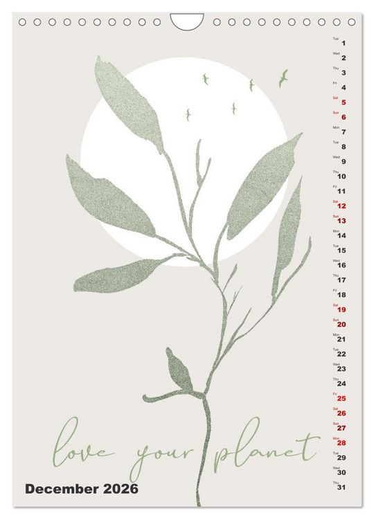 Produktbild: Love your planet (Wall Calendar 2026 DIN A4 portrait), CALVENDO 12 Month Wall Calendar