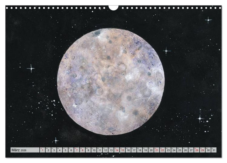 Produktbild: Gemaltes Weltall (Wandkalender 2026 DIN A3 quer), CALVENDO Monatskalender